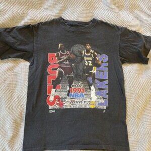 Michael Jordan Magic Johnson Vintage 1991 NBA Finals Shirt Large Salem